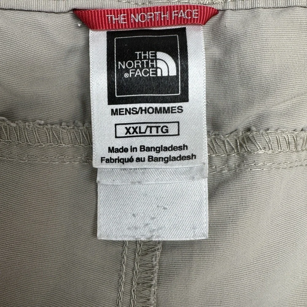 The North‎ Face Cargo Shorts Mens 2XL Beige Nylon Elastic Waist Hiking Outdoor